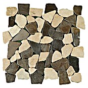 Baldosa de mosaico Rocaplana Zebra (30 x 30 cm, Piedra natural, Negro/Beige)
