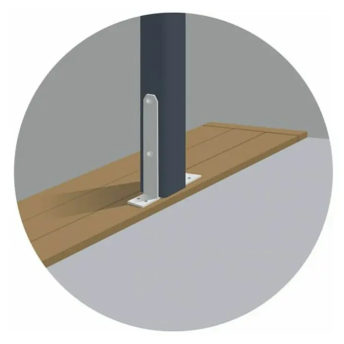 Cerland Soporte para poste en 'U' - L x An: 7 x 7 cm, Acero - Soporte de poste: Una base estable para tu proyecto. El soporte de poste asegura una sujeción segura y una fácil instalación de postes sobre madera u hormigón.