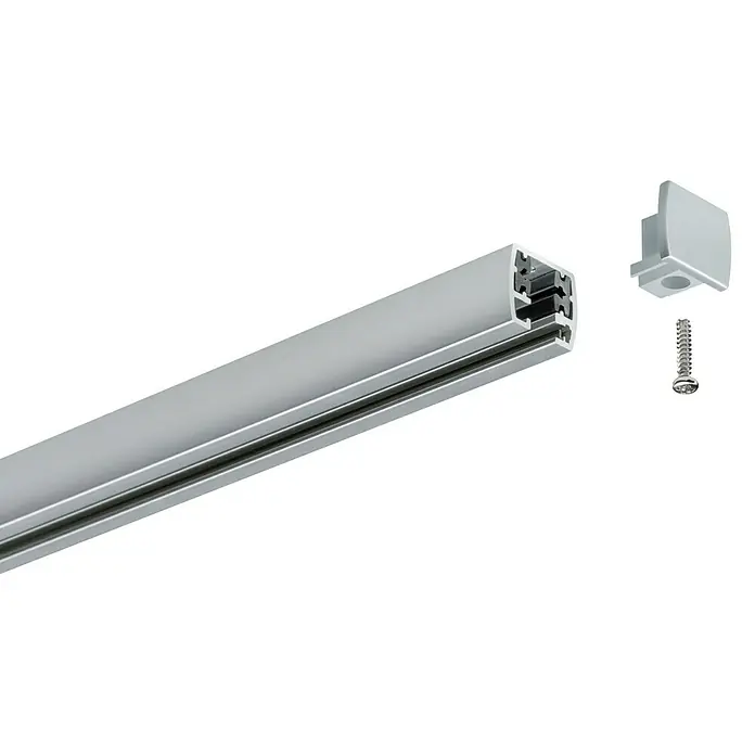Paulmann URail Endkappe - Chrom matt, Kunststoff, 2 Stk. - Aluminiumprofil für LED-Leuchten mit Endkappe, Schraube und Feder zur einfachen Installation. Ideal für moderne Beleuchtungslösungen.