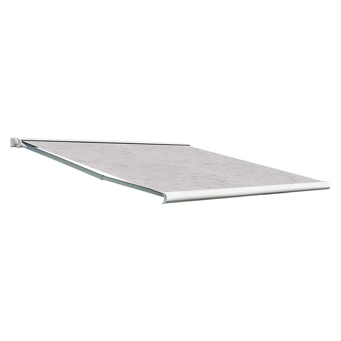 Deyo Limassol VollkassettenmarkiseBeige meliert, Farbe Gestell: Signalweiß, Breite: 5,5 m, Ausfall: 3,5 m