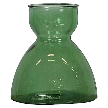 Vase Recyceltes Glas (Ø x H: 21,5 x 23 cm, Glas, Grün)