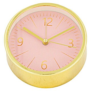 Wanduhr rund (Pink/Gold, Durchmesser: 11 cm)