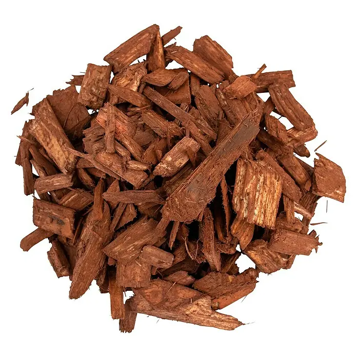 Bevermann Dekor-Mulch50 l, Nussbraun - Rot gefärbte Holzhackschnitzel für die Gartenarbeit, ideal zum Mulchen und zur Dekoration von Blumenbeeten.