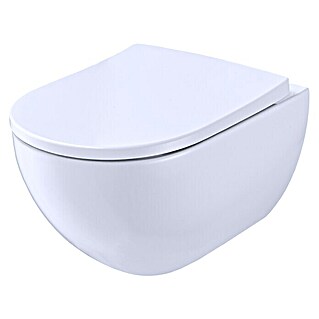 Geberit Acanto Wand-WC-Set (Spülrandlos, Ohne Spezialglasur, Spülform: Tief, WC Abgang: Waagerecht, Weiß)