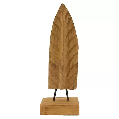 Dekofigur Blatt Teakholz