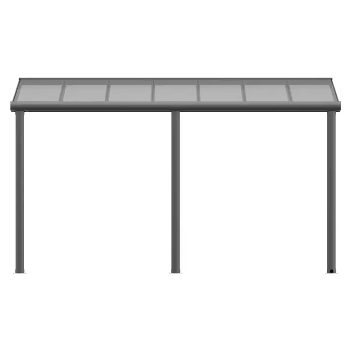 Gardendreams Terrassenüberdachung Comfort - B x T: 424 x 300 cm, Anthrazitgrau, Polycarbonat, Transparent