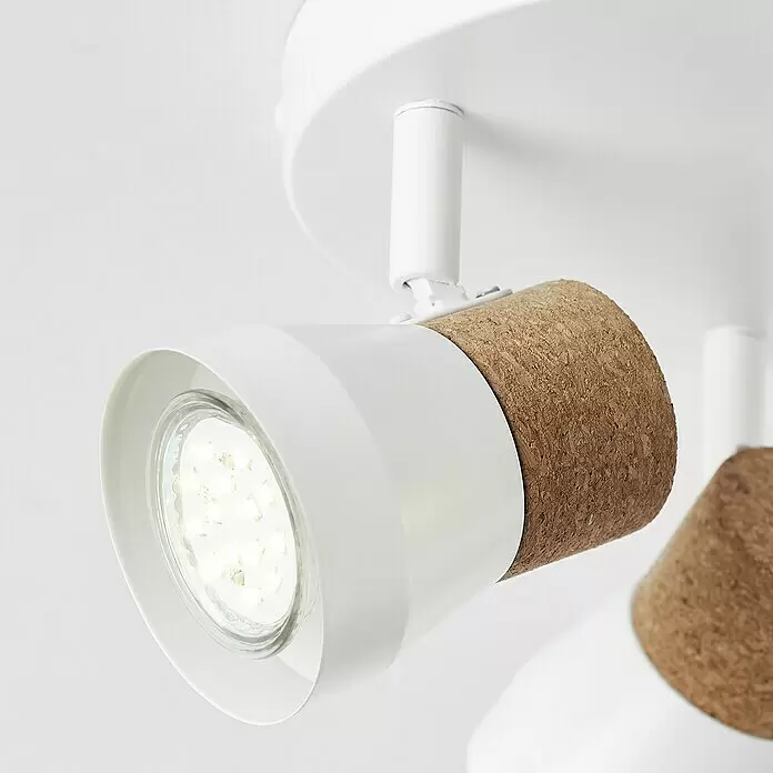 Brilliant Moka Wandstrahler - 10 W, L x B x H: 28 x 28 x 13 cm, Weiß, GU10, 3 Stk. - Detailaufnahme