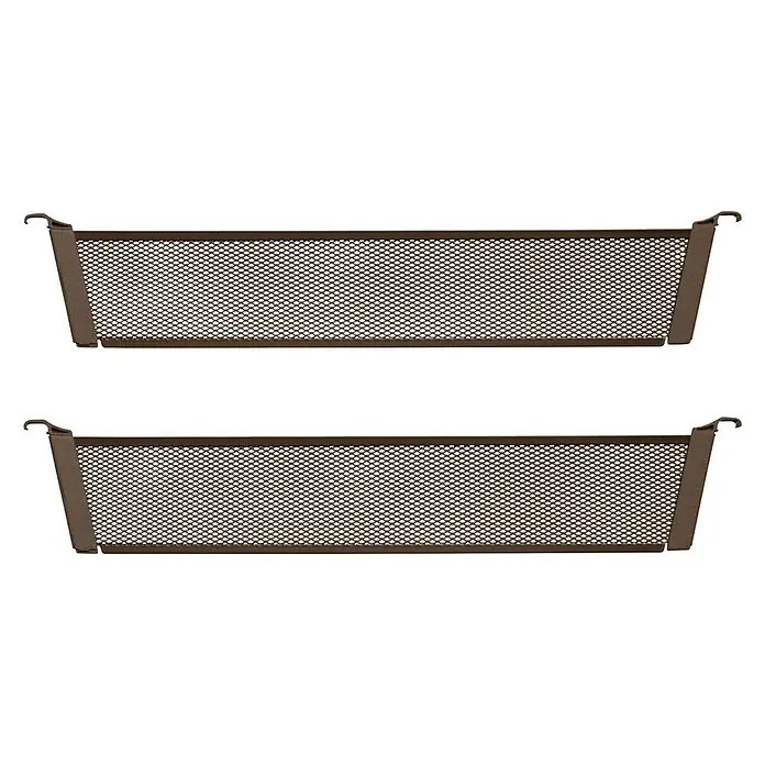 Elfa Classic by Elfa Fachteiler Gitterkorb - L x H: 40 x 8 cm, Graphite - Zwei Dunstabzugshaubenfilter aus Metall, rechteckig mit braunem Rahmen, zur effektiven Fettfilterung beim Kochen.