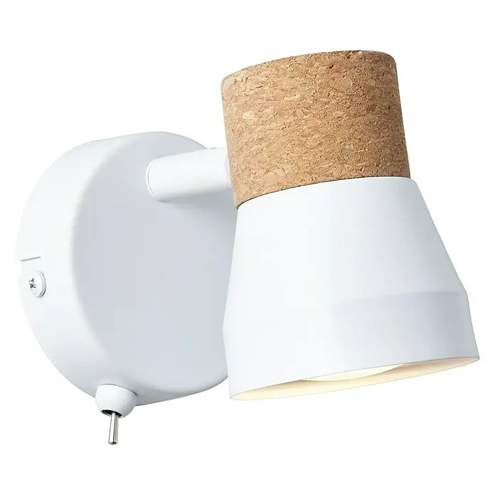 Brilliant Moka Wandstrahler - 10 W, L x B x H: 13,5 x 8 x 9 cm, Weiß, GU10, 1 Stk. - Stilvolle Wandleuchte in Weiß mit Kork-Akzent, ideal für modernes Ambiente. Die Leuchte spendet warmes Licht und ist ein echter Hingucker.