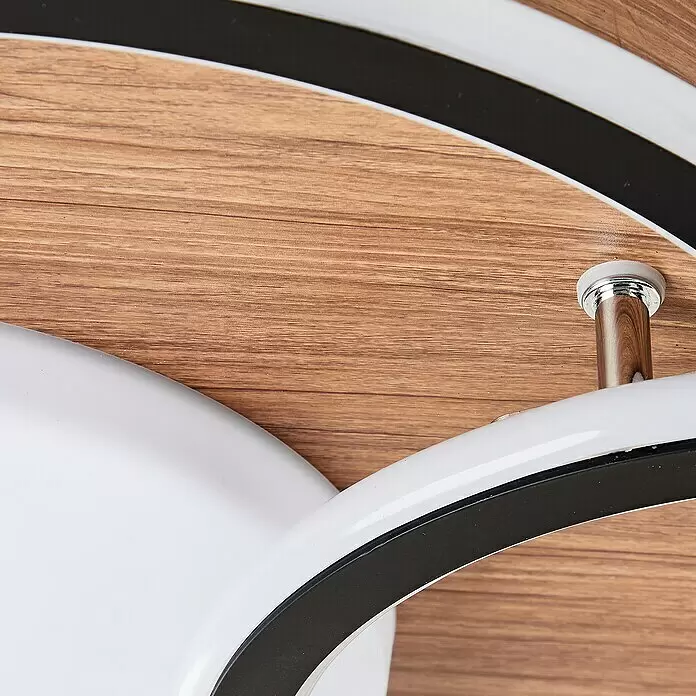 Brilliant LED-Deckenleuchte Karney - 48 W, L x B x H: 57 x 39,4 x 8 cm, Braun, Warmweiß - Detailaufnahme