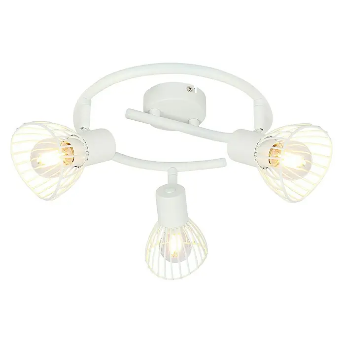 Brilliant Elhi Deckenstrahler - 40 W, Weiß, E14, 3 Stk. - Eine weiße Deckenleuchte mit drei Strahlern in einem modernen Design. Die Lampe spendet warmes Licht und ist ein stilvoller Hingucker.