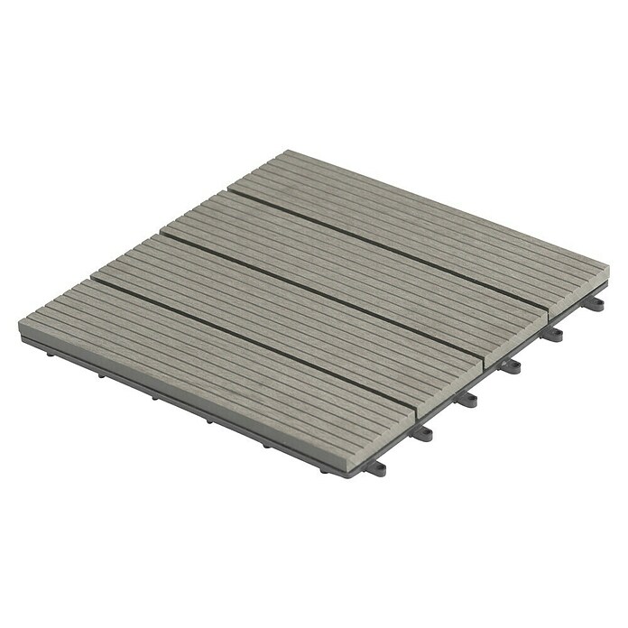 Loseta de WPC con sistema click (Gris, An x L: 30 x 30 cm, 1 ud.)