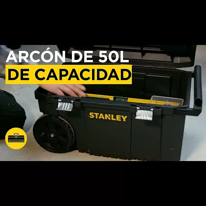 Stanley Caja para herramientas STST1-80150 - L x An x Al: 34,4 x 66,5 x 40,4 cm, Polipropileno, Capacidad volumétrica: 50 l - Maletín de herramientas – Arcón 50L de STANLEY FATMAX