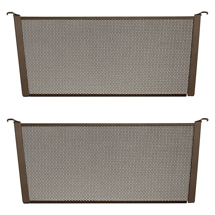 Elfa Classic by Elfa Fachteiler Gitterkorb - L x H: 40 x 18 cm, Graphite - Zwei braune Dunstabzugshaubenfilter mit Rahmen, die eine effiziente Luftreinigung in der Küche ermöglichen.