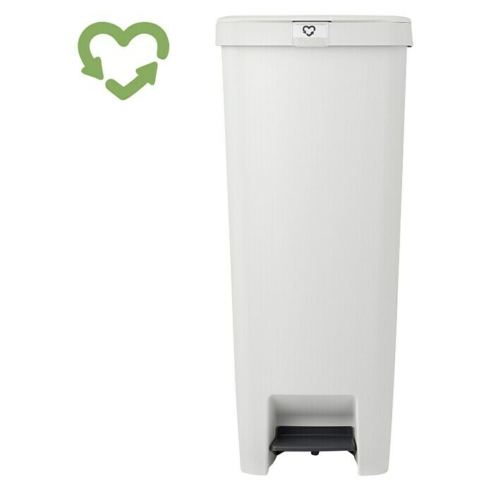 Brabantia Treteimer Step Up40 l, Hellgrau Front View