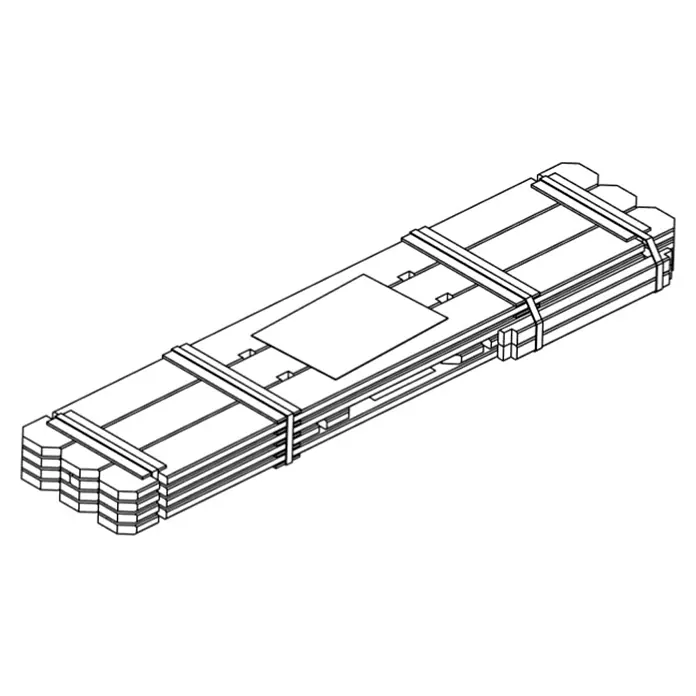 Cerland Huerto Basil - 140 x 60 x 36 cm, Madera - Ilustración de un palet empaquetado con un diseño rectangular, asegurado con cintas.