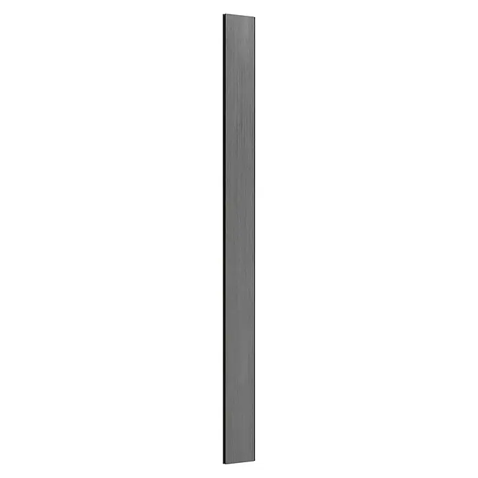 T & J Sichtschutzelement Elskop - B x H: 179 x 15 cm, Grau - Das Bild zeigt eine elegante graue Holzleiste. Die Textur des Holzes ist fein und die Farbe verleiht jedem Raum einen modernen Touch.