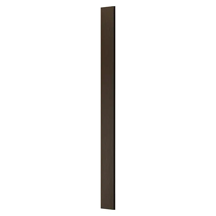 T & J Sichtschutzelement Elskop - B x H: 179 x 15 cm, Teak - Nahaufnahme eines schlichten, braunen Holzrahmens, der die Textur und die subtilen Farbschattierungen hervorhebt.
