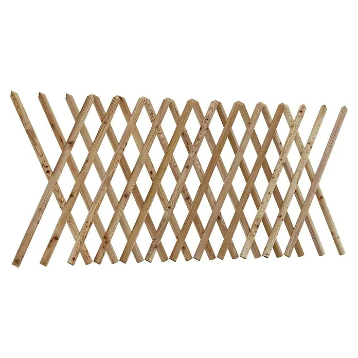 T & J Jägerzaun - 250 x 100 cm, Holz - Eine ausziehbare, hölzerne Spalierwand für Garten oder Terrasse, ideal als Sichtschutz und Dekoration.