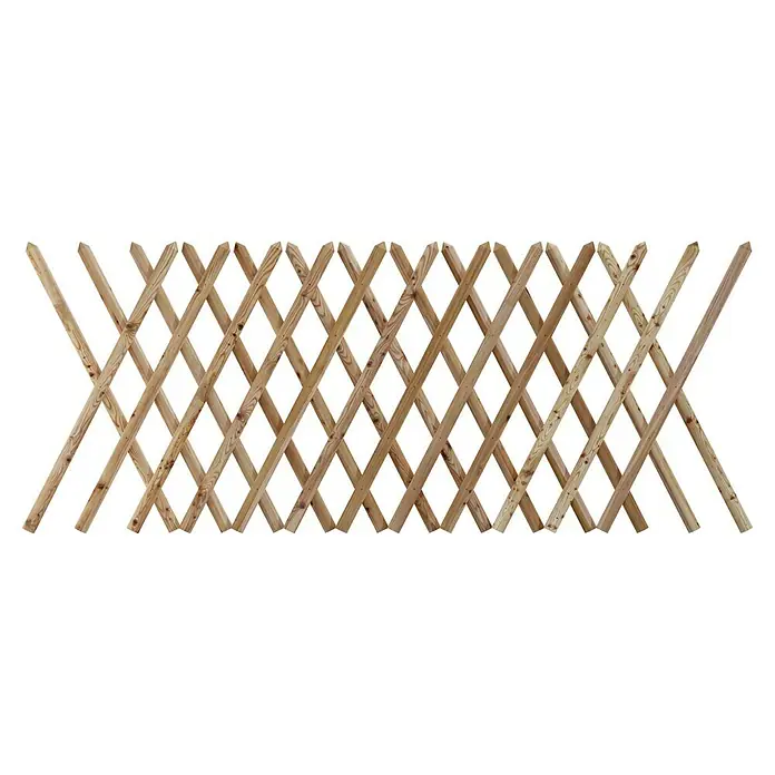 T & J Jägerzaun - 250 x 100 cm, Holz - Ein ausziehbares Holzzaunelement, ideal zur flexiblen Gestaltung von Gärten und Außenbereichen. Das natürliche Holz verleiht Wärme und Charme.