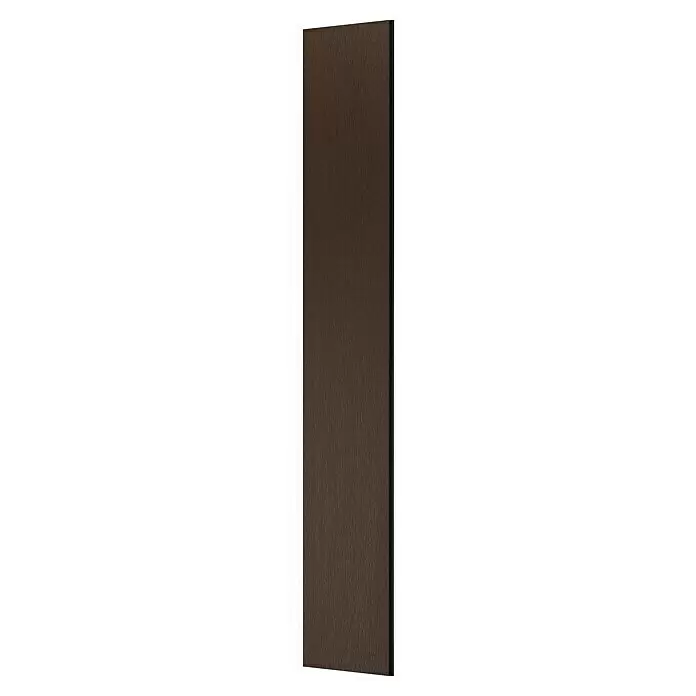 T & J Sichtschutzelement Elze - B x H: 179 x 30 cm, Teak - Dunkelbraune texturierte Platte mit vertikaler Maserung, geeignet für Möbel oder Oberflächen.