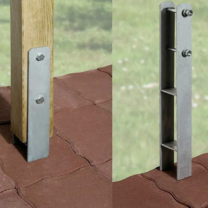 Weka H-Anker - Passend für: Pfosten 12 x 12 cm, 3 Stk. - Pfostenträger aus Metall zur sicheren Befestigung von Holzpfosten im Außenbereich. Ideal für Zäune und andere Konstruktionen.