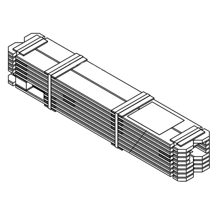 Cerland Huerto urbano Angelic - 100 x 80 x 36 cm, Madera - Ilustración de una pila agrupada de listones de madera, asegurada con correas, ideal para proyectos de construcción y aplicaciones de carpintería.