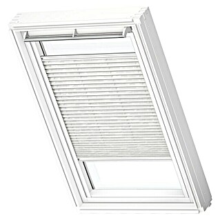 Velux Dachfensterplissee FHL SK06 1256SWL (Farbe: Weiß gemustert - 1256SWL, Farbe Schiene: Weiß, Manuell)