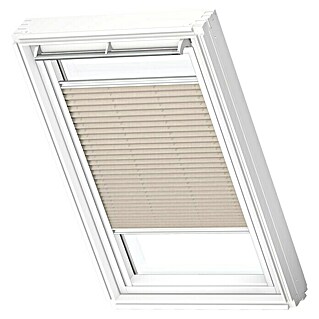 Velux Dachfensterplissee FHL MK06 1259SWL (Farbe: Hellbeige - 1259SWL, Farbe Schiene: Weiß, Manuell)