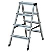 Krause Monto Stufen-Doppelleiter Dopplo (Arbeitshöhe: 2,4 m, Anzahl Tritte: 2 x 4 Stufen, Tiefe Stufen: 80 mm, Aluminium)