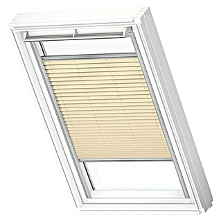Velux Dachfensterplissee FHL 102 1278S (Farbe: Cremebeige - 1278S, Farbe Schiene: Aluminium, Manuell)