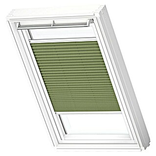 Velux Dachfensterplissee FHL SK06 1280SWL (Farbe: Moosgrün - 1280SWL, Farbe Schiene: Weiß, Manuell)