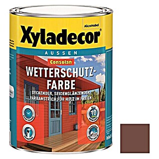 Xyladecor Wetterschutzfarbe Consolan (Dunkelbraun, Seidenglänzend, 750 ml, Wasserbasiert)