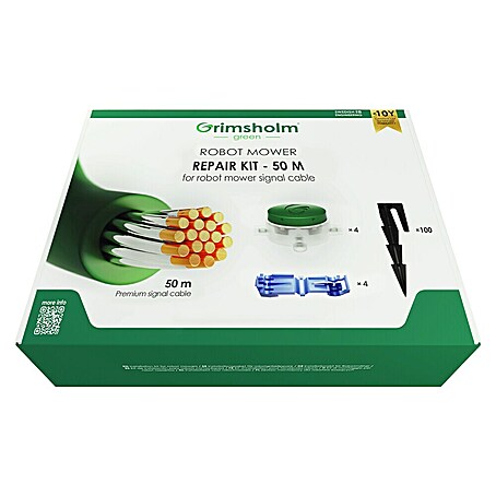Grimsholm Green Reparatur-Set für Rasenmäher Begrenzungskabel (Alle Mähroboter, Länge: 50 m)
