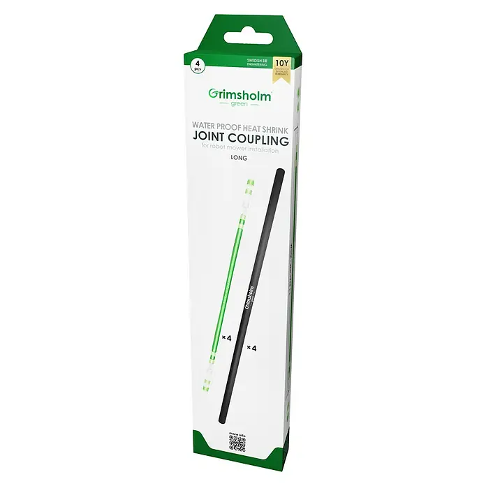 Grimsholm Green Kabelverbinder für Mähroboter - Grimsholm Green Premium Kabel, 4 Stk. - Packung Grimsholm Joint Coupling, wasserdichte Schrumpfverbinder für Robotermäher-Installationen, 4 Stück, langlebig und zuverlässig.
