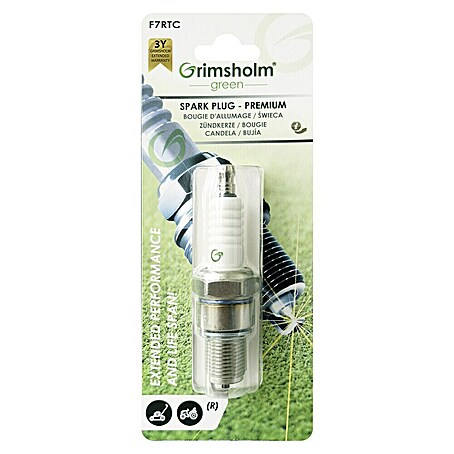Grimsholm Green Zündkerze für Rasenmäher Premium F7RTC (Rasenmäher/Traktor)