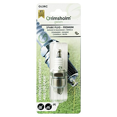 Grimsholm Green Zündkerze für Rasenmäher Premium GL3RC (Rasenmäher/Schneefräsen)