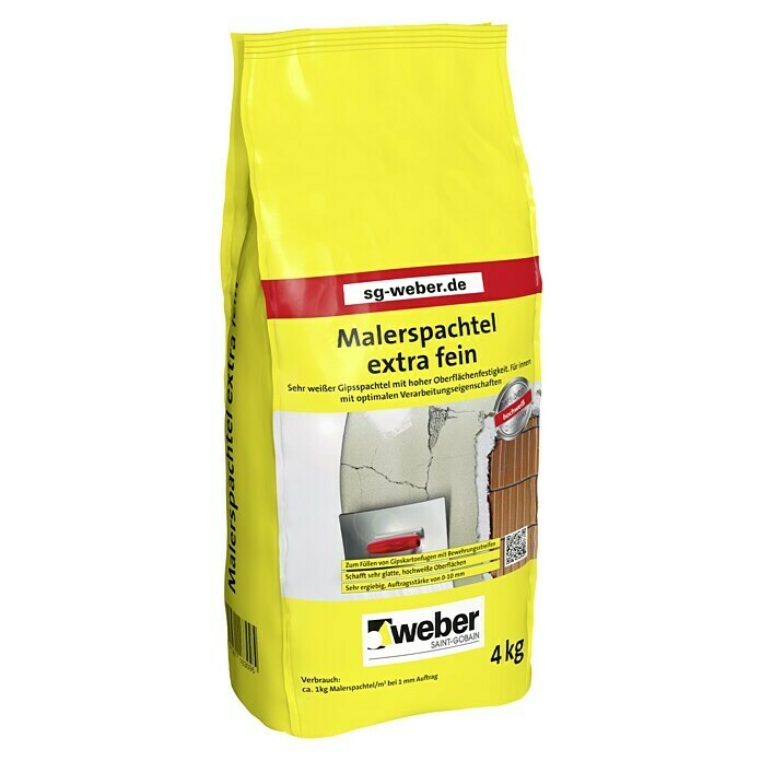 SG Weber Malerspachtel Extra Fein (4 kg, Weiß)