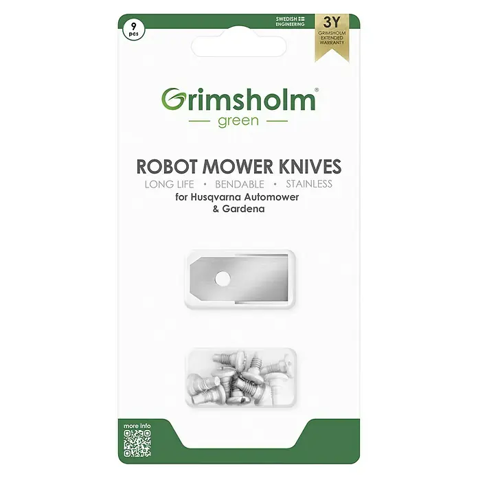 Grimsholm Green Ersatzmesser für RasenmäherHusqvarna Automower, Gardena Husqvarna, 9 Stk.