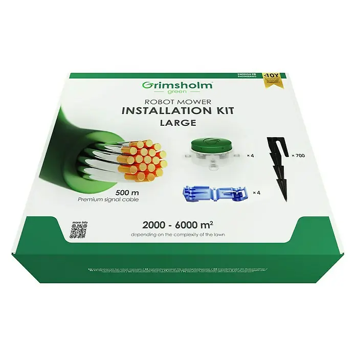 Grimsholm Green Installations-Set für Mähroboter LAlle Mähroboter, 500 m Begrenzungskabel - Grimsholm Green Robot Mower Installationskit Large mit 500 m Premium-Signalkabel, 700 Heringen und Zubehör für 2000-6000 m² Rasenflächen.