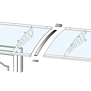 Gutta Verbindungs-Set Vordach (Passend für: Gutta Pultvordach PT/G, PT/GR, PT/ET, Edelstahloptik)