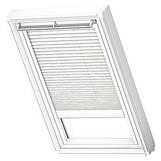 Velux Dachfensterplissee Elektro FML F08 1256SWL (Farbe: Weiß gemustert - 1256SWL, Farbe Schiene: Weiß, Elektrisch)