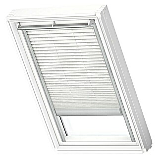 Velux Dachfensterplissee Solar FSL U04 1256S (Farbe: Weiß gemustert - 1256S, Farbe Schiene: Aluminium, Solarbetrieben)