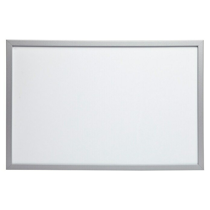 Pizarra magnética Mag (60 x 1,6 x 40 cm, Metal, Plateado, Contiene imanes y un rotulador)
