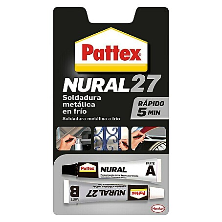 Pattex Adhesivo bicomponente Nural 27 (Gris/Blanco, 11 g)