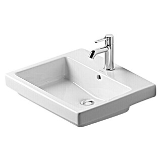 Duravit Vero Einbauwaschbecken (55 x 46,5 cm, Ohne Spezialglasur, Hahnloch: Mitte, Mit Überlauf, Weiß)