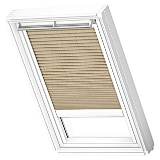 Velux Dachfensterplissee Solar FSL C06 1277SWL (Farbe: Sandbeige - 1277SWL, Farbe Schiene: Weiß, Solarbetrieben)