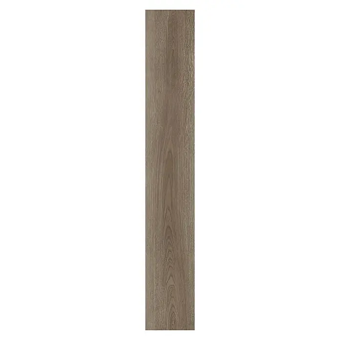 Laminado Roble Tenero - 1.200 x 196 x 8 mm, Roble gris, AC5 - Primer plano de un solo panel de madera con grano. El suelo de madera muestra un aspecto distintivo y natural.