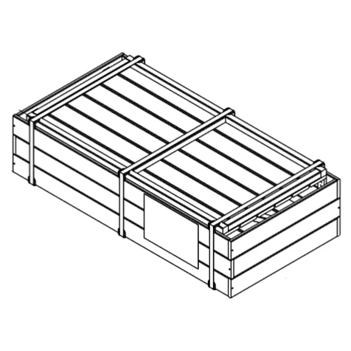 Cerland Huerto Paprika - 150 x 80 x 87 cm, Madera, Marrón - Ilustración de una robusta caja de madera, reforzada con listones, ideal para un transporte seguro.