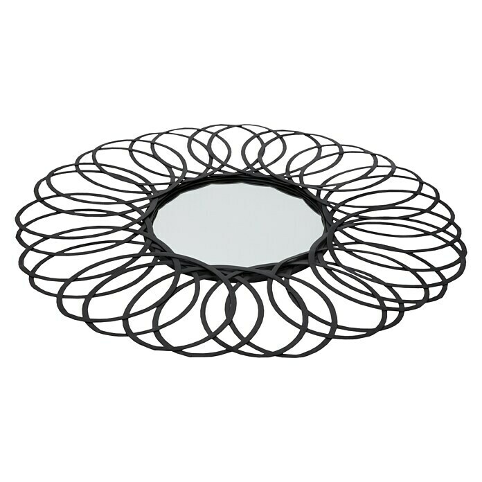 Espejo redondo Espiral (Diámetro: 80 cm, Negro)